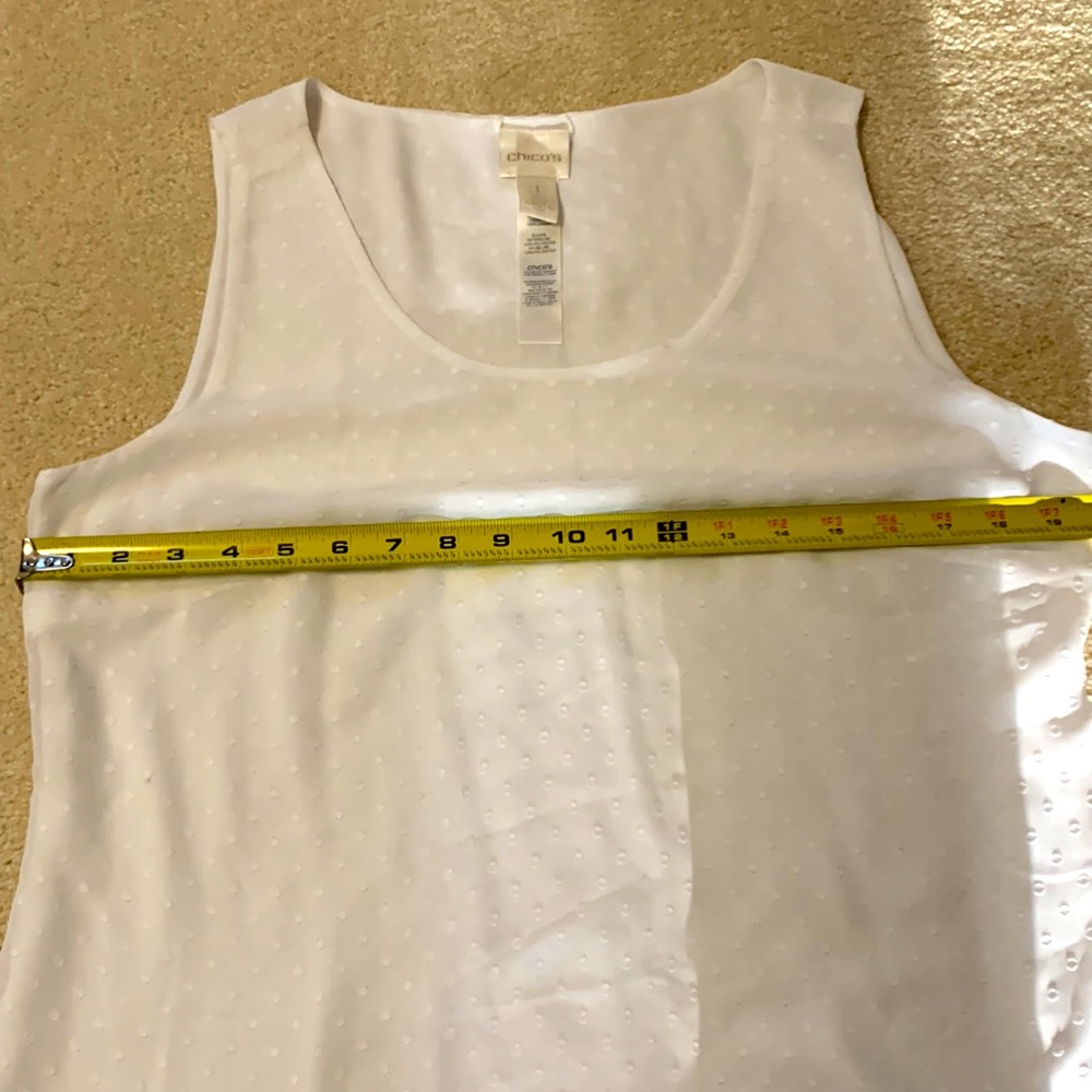 Chico’s White Fully Lined Shell With Tiny Circle … - image 6